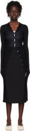 Quira SSENSE Exclusive Black Spread Collar Cardigan