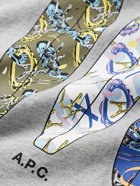 A.P.C. - Wave Logo-Print Cotton-Jersey T-Shirt - Gray