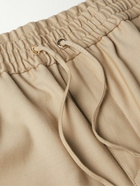 Etro - Tapered Wool-Blend Twill Drawstring Trousers - Neutrals