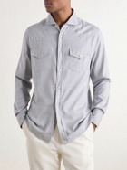 Brunello Cucinelli - Cotton-Flannel Western Shirt - Gray
