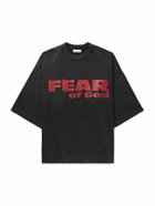 Fear of God - Fear is Gone Oversized Logo-Print Cotton-Jersey T-Shirt - Black