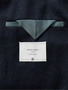 Boglioli - Unstructured Double-Breasted Wool-Twill Blazer - Blue