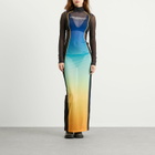 Casablanca Women's Mesh Printed Gradient Maxi Dress in Multi