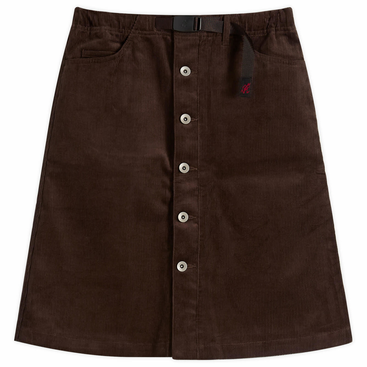 Gramicci Women's Button Down Midi Skirt in Deep Brown