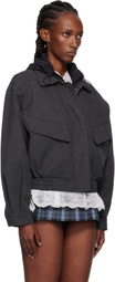 Pushbutton Black Hooded Jacket