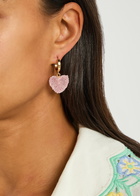 Crystal Haze Jelly Heart 18kt Gold-plated Hoop Earrings - Pink - One Size