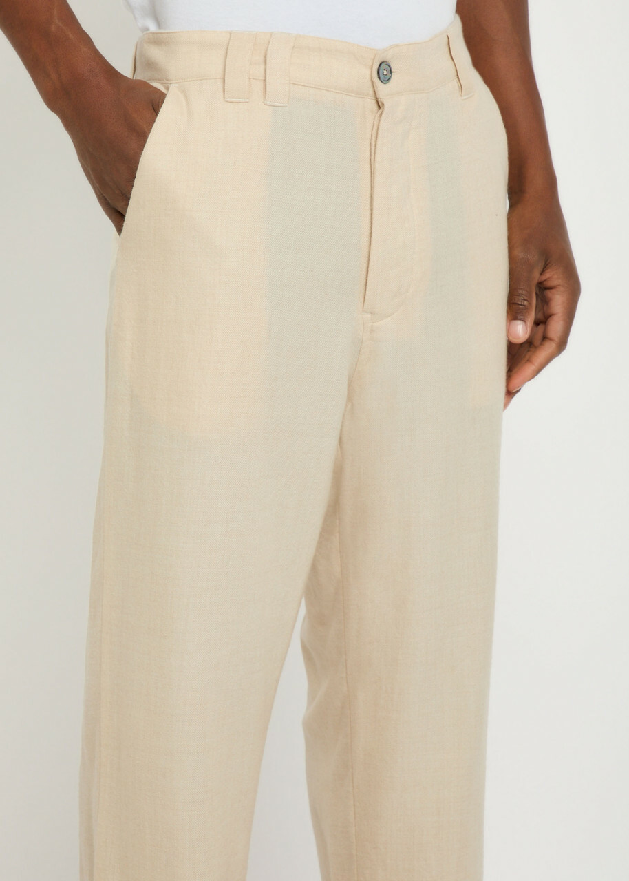 The Elder Statesman Pashmina Norm Wool and Cashmere-blend Trousers Off White