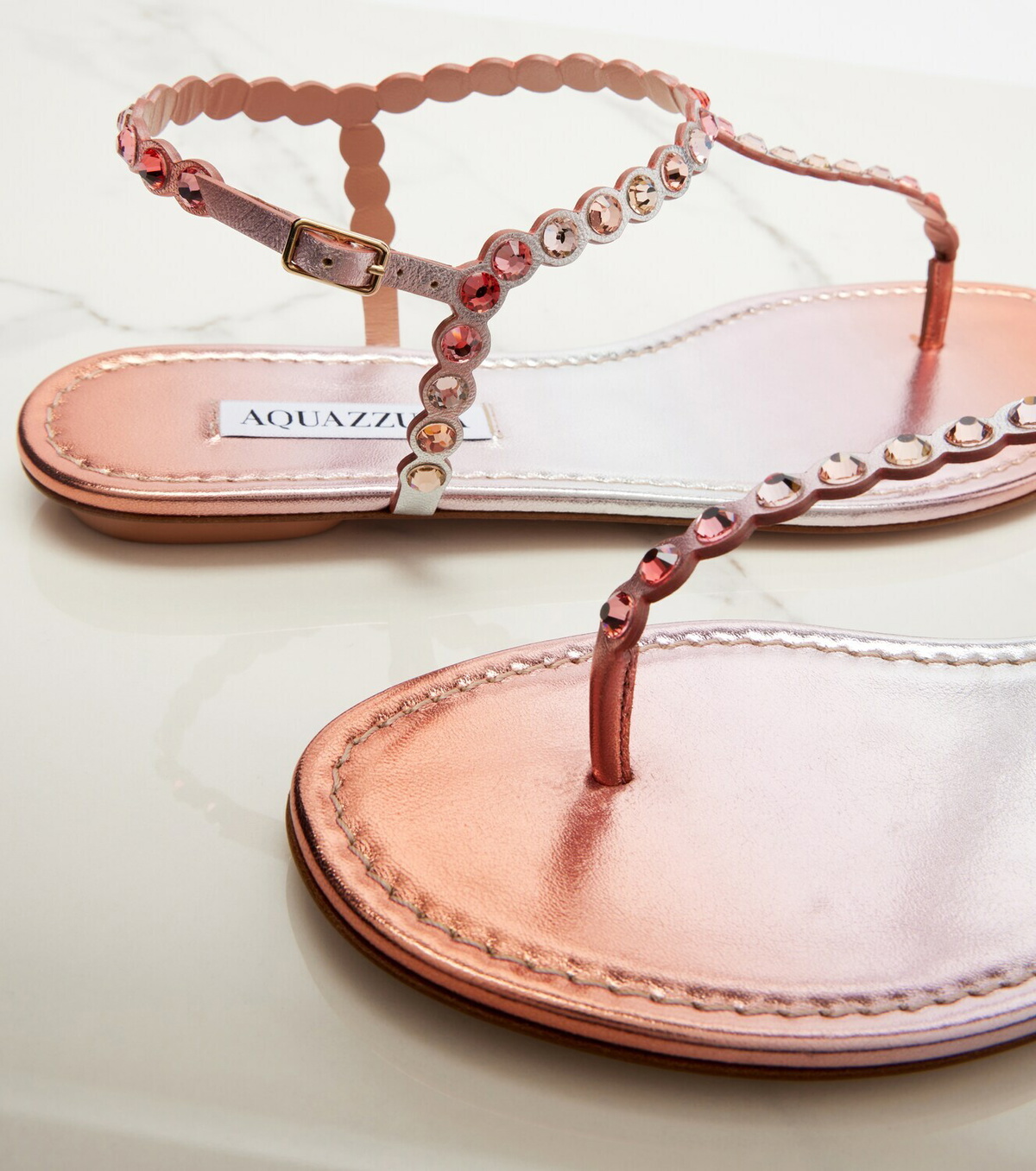 Aquazzura Tequila embellished leather thong sandals