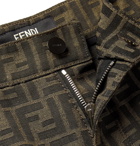 Fendi - Logo-Jacquard Shorts - Men - Brown