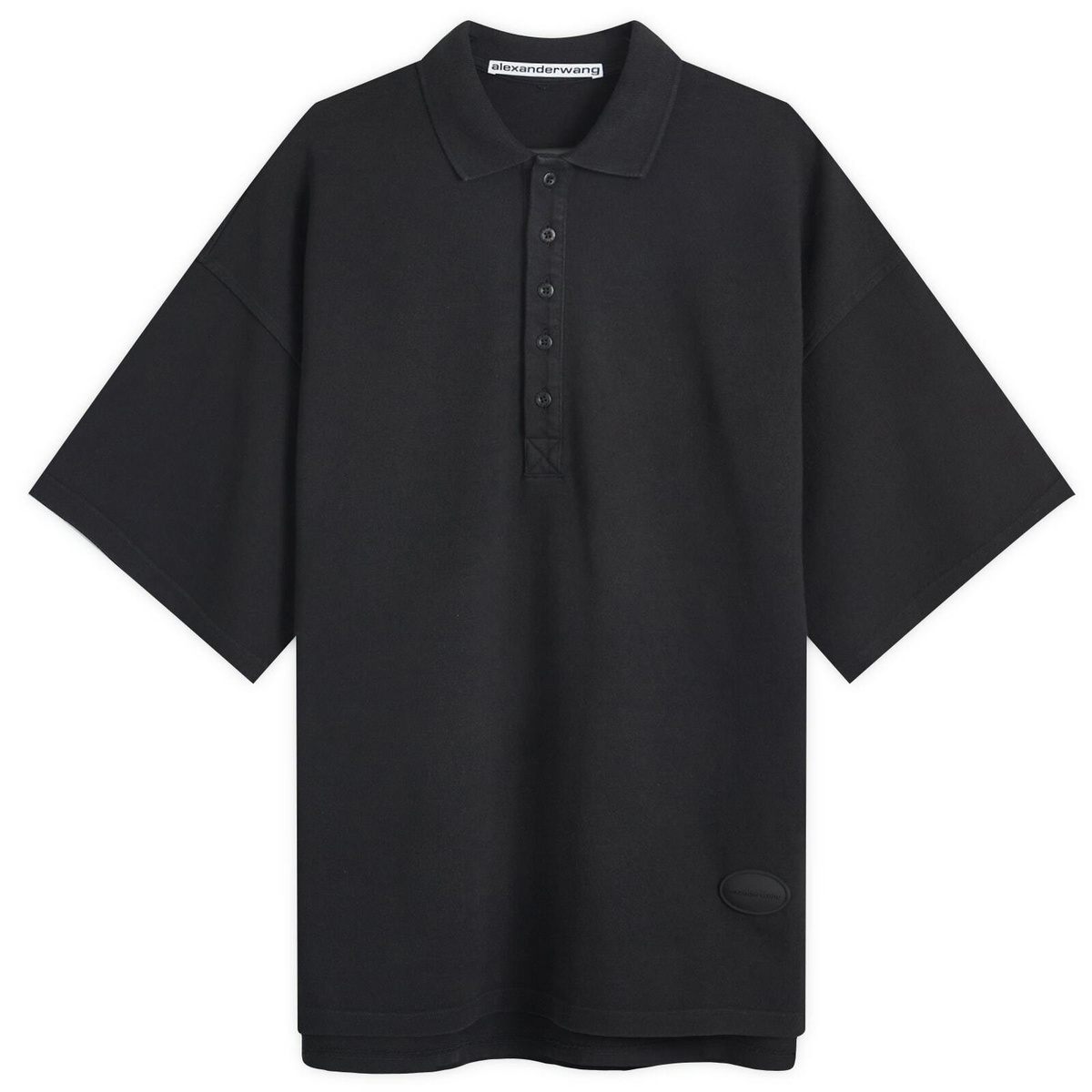 Tシャツ・カットソー ALEXANDER WANG Woman Polo Shirt Black 4KC2251017 001 Alexander Wang Women's Logo Polo Shirt in Washed Black