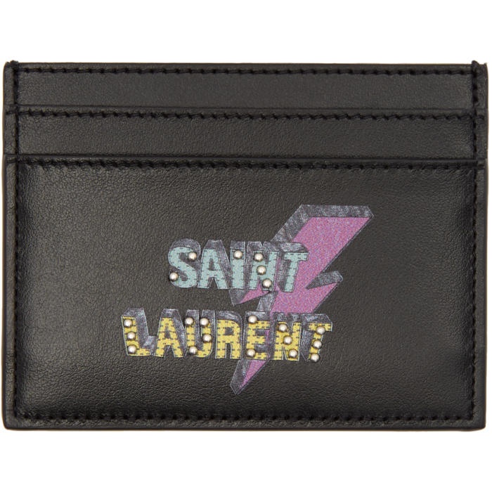 Photo: Saint Laurent Black Studded Saint Laurent Ã‰clair Card Holder