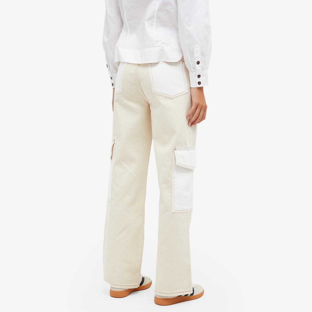 【関税込み】GANNI ホワイト Goddi HW ジーンズ ganni pant womanwhite denim goddi hw - j1659 151 Talla 26