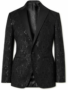 Etro - Silk-Trimmed Paisley-Jacquard Wool-Blend Tuxedo Jacket - Black