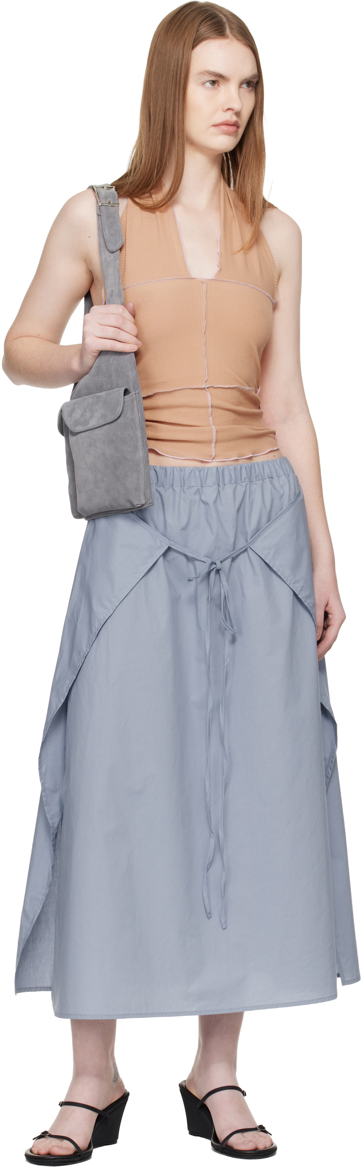 Baserange Blue Decti Maxi Skirt
