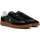 Polo Ralph Lauren Black Bedford Leather-Suede Sneakers