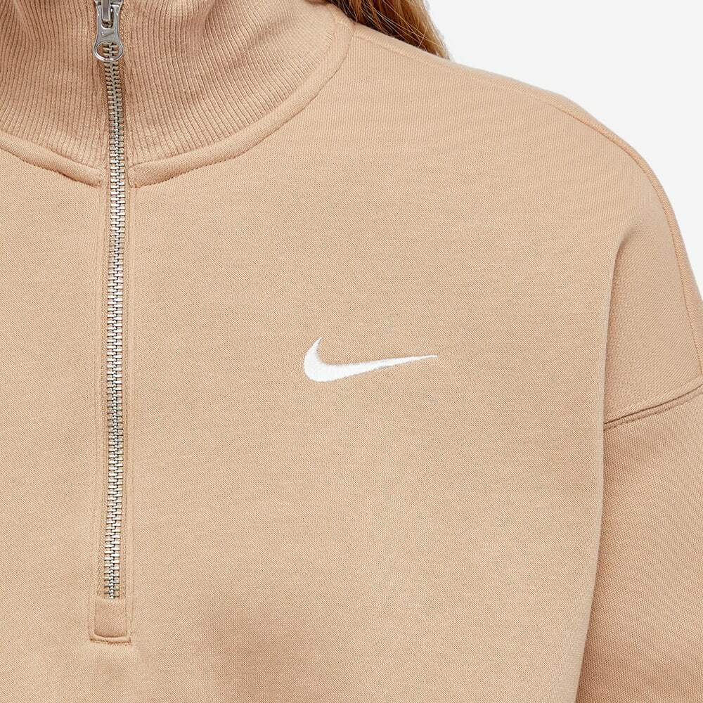 Nike Women s Phoenix Fleece Quarter Zip Crop in Hemp Sail Nike