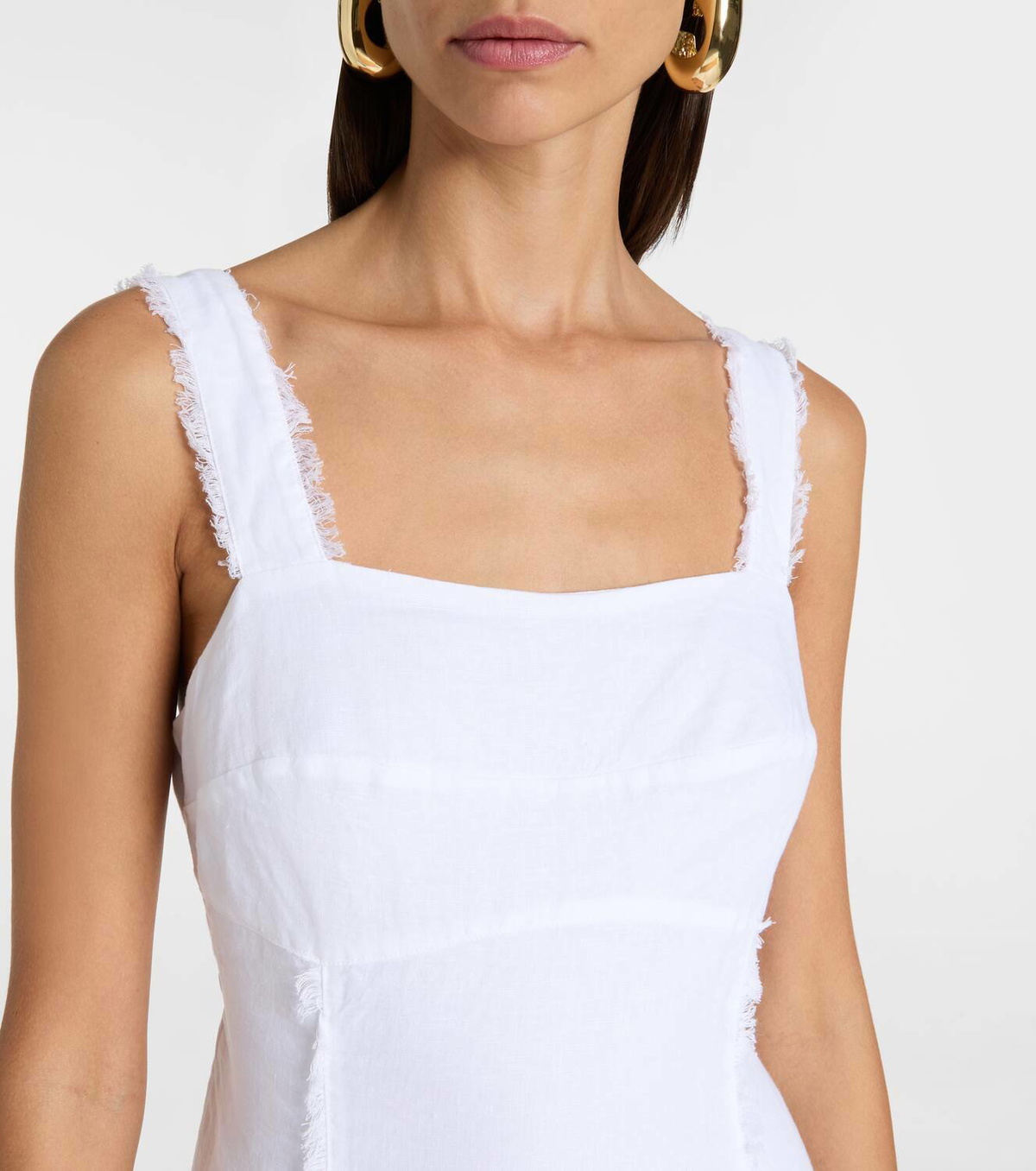 Heidi Klein Pampelonne fringed linen midi dress
