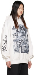 We11done White Horror Collage Hoodie