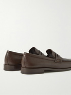 Manolo Blahnik - Perry Full-Grain Leather Penny Loafers - Brown