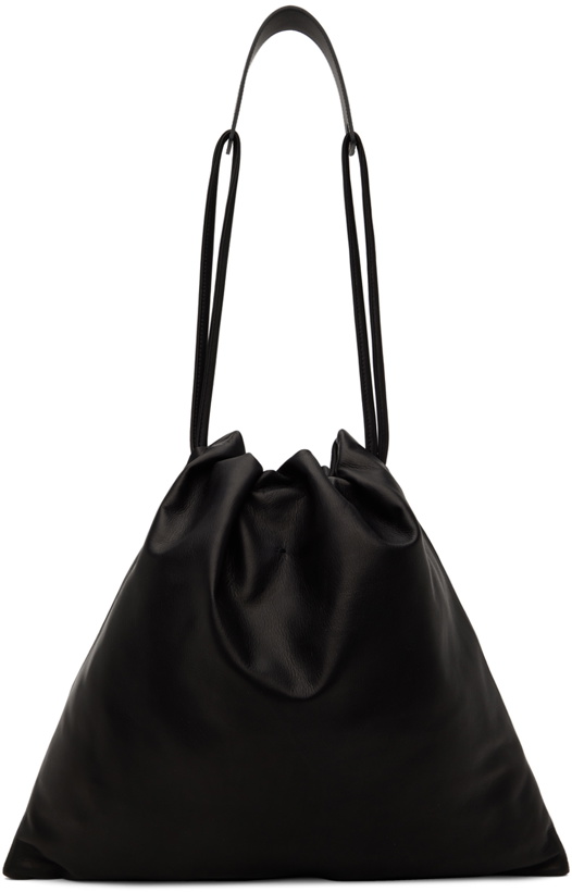 Photo: Y's Black Soft Smooth Leather Tote Bag