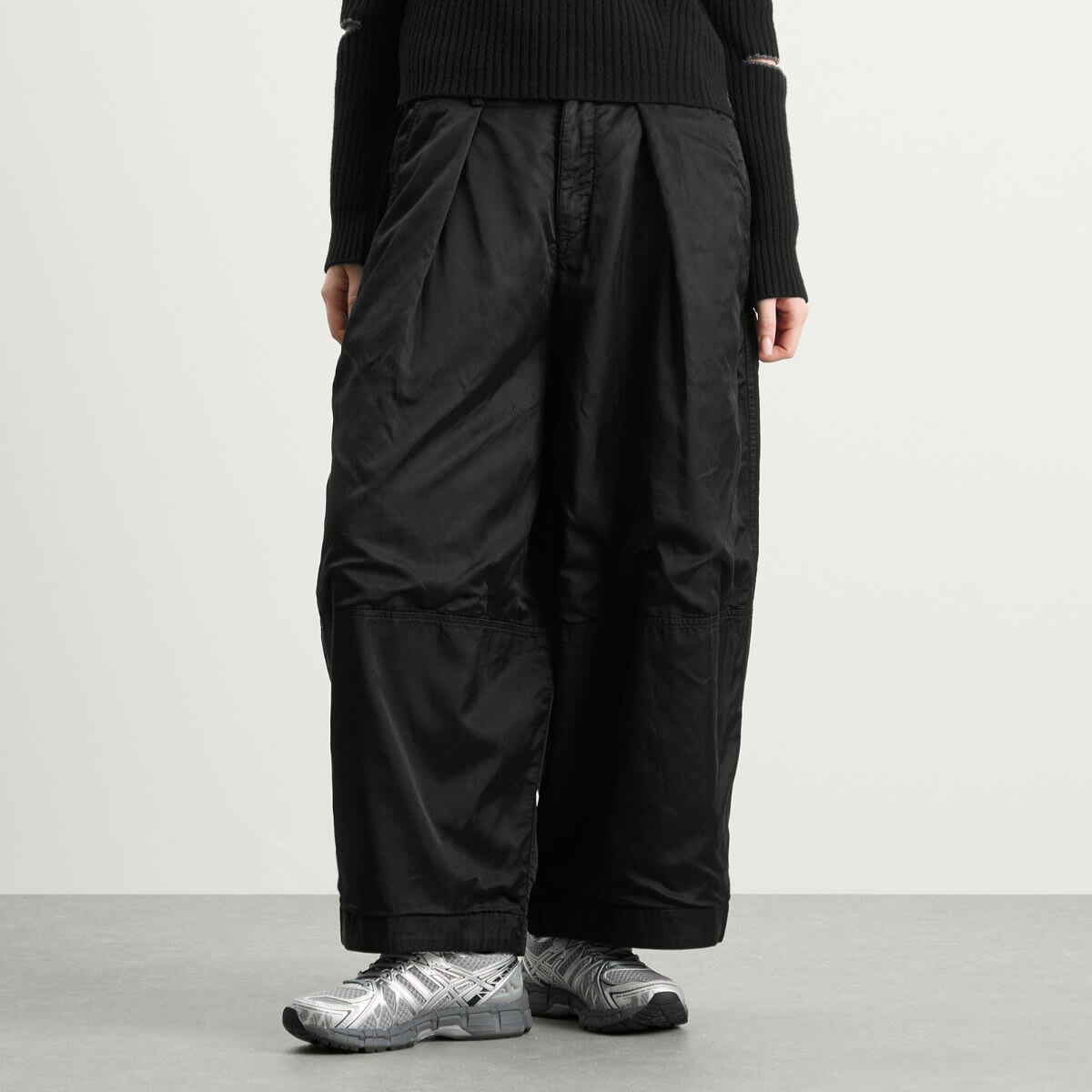 YMC Women's Deadbeat Satin Trousers in Black