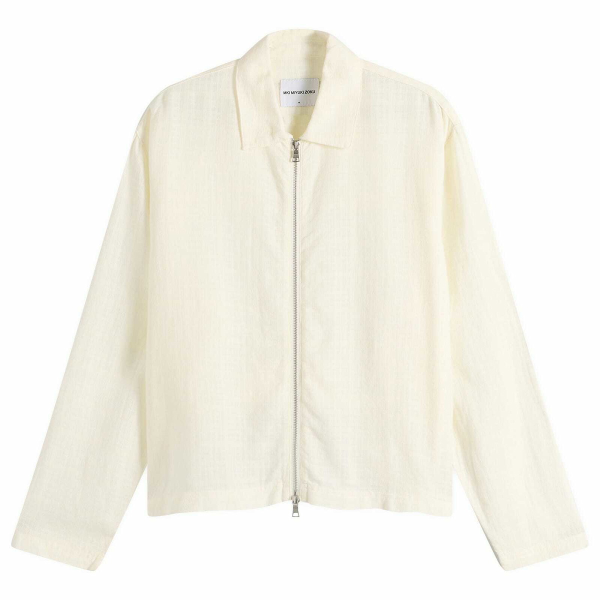 MKI Men's Loose Weave Check Rider Jacket in Bone