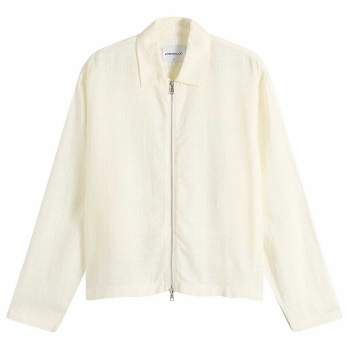 Photo: MKI Men's Loose Weave Check Rider Jacket in Bone
