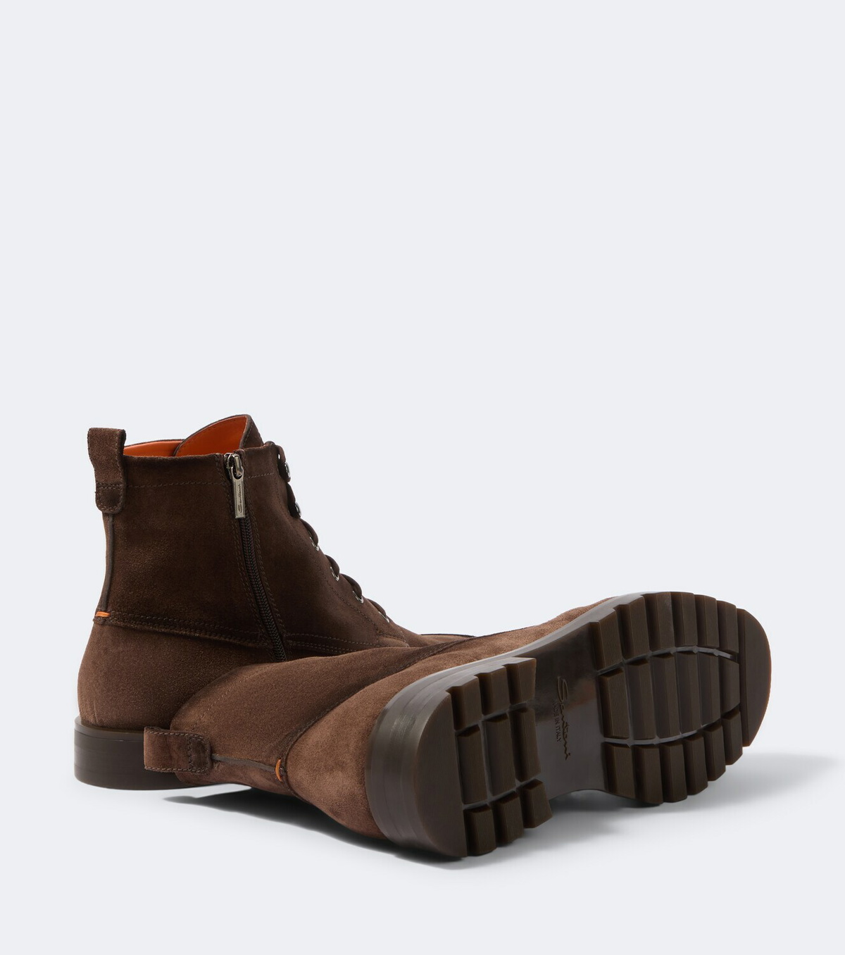 Santoni Suede lace-up boots