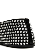 Khaite Marcy Crystal-embellished Satin Ballet Flats Black