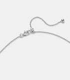 Kamyen 18kt white gold and enamel choker with emeralds