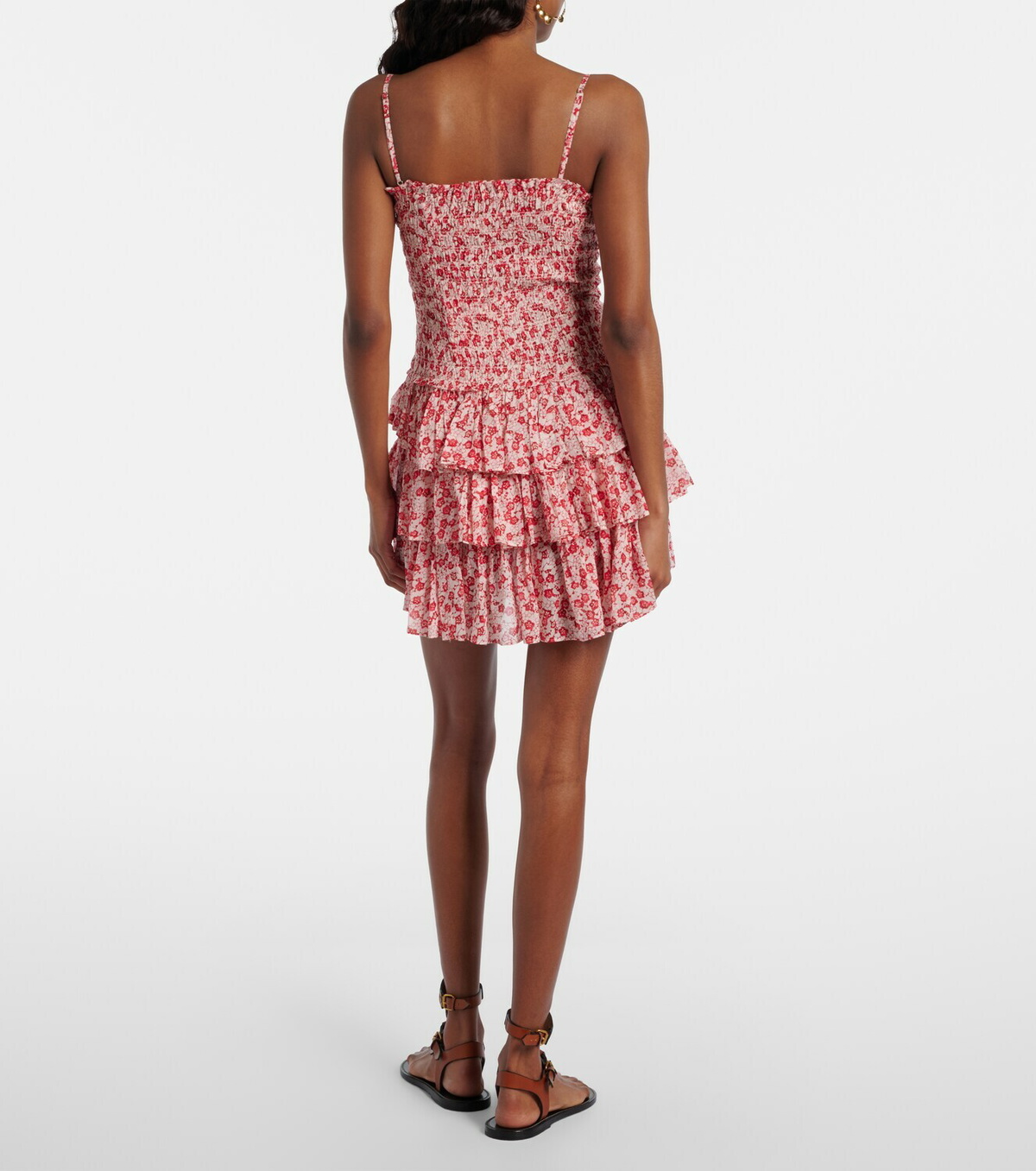 Marant Etoile Elodie floral smocked cotton minidress