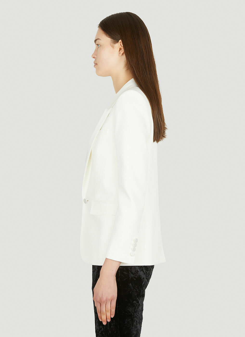 Saint Laurent - Single Breasted Blazer in White Saint Laurent