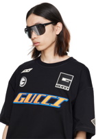 Gucci Black Mask-Shaped Sunglasses