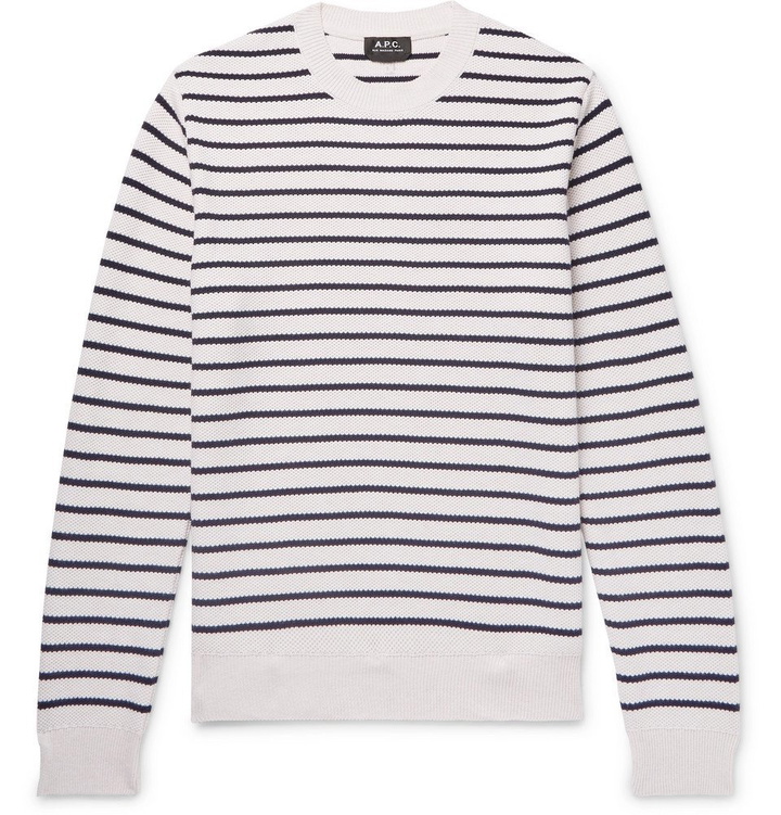 Photo: A.P.C. - Richard Striped Cotton Sweater - Men - Off-white