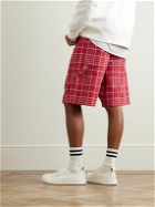 Jacquemus - Le Panni Straight-Leg Checked Cotton-Canvas Shorts - Red