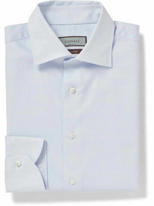 Photo: Canali - Impeccable Textured-Cotton Shirt - Blue