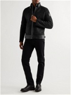 Belstaff - Westlake Slim-Fit Shearling-Lined Full-Grain Leather Jacket - Black