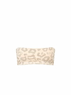MC2 Saint Barth Woman Animalier Bandeau Top Swimsuit Athena With Rhinestones
