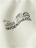 HAYDENSHAPES - Distressed Logo-Embroidered Printed Cotton-Jersey Sweatshirt - Neutrals