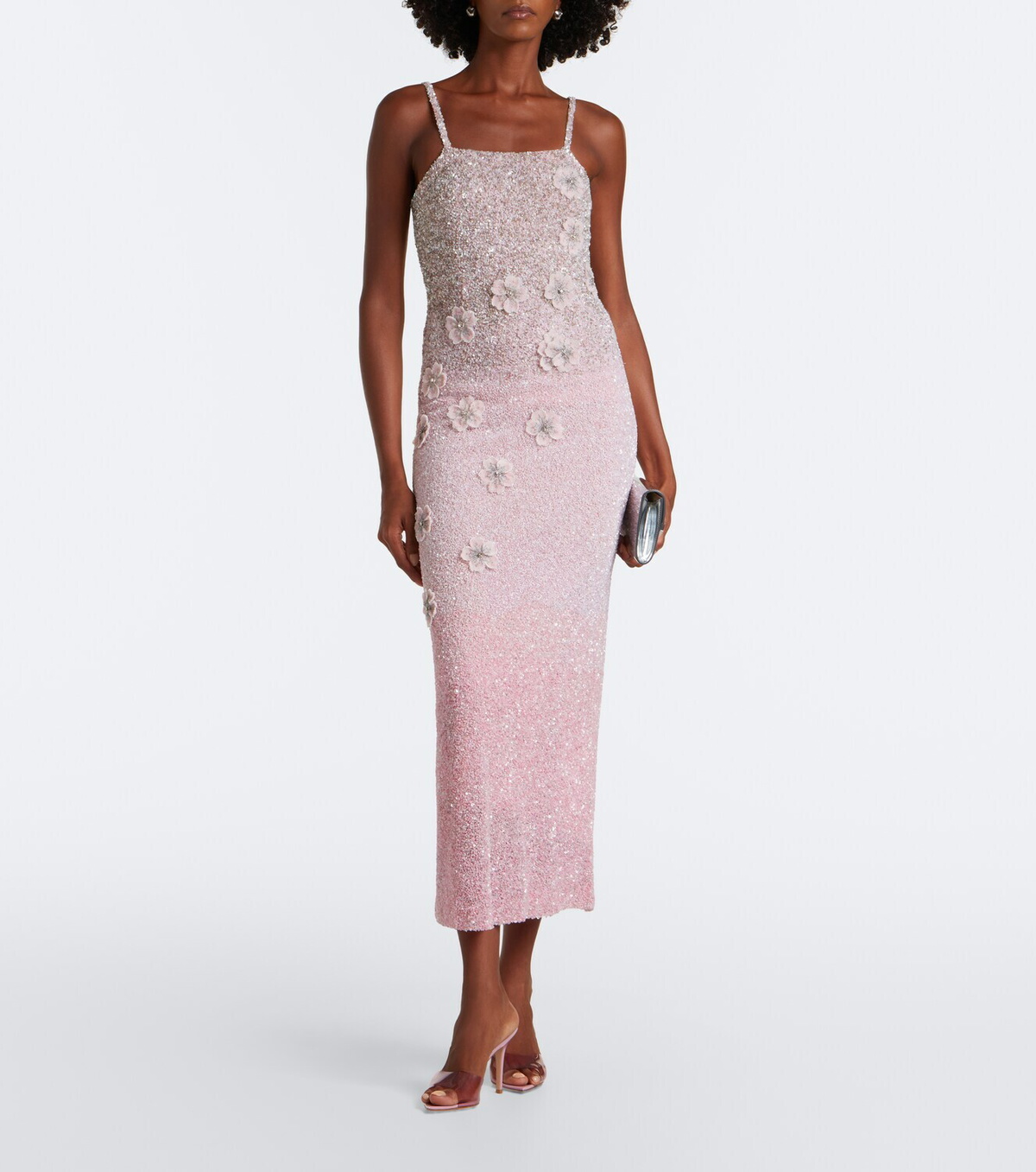 Là Fuori Embellished floral-appliqué gown