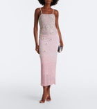 Là Fuori Embellished floral-appliqué gown