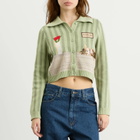 House Of Sunny Women's Sleepy Cat Cardigan in Matcha