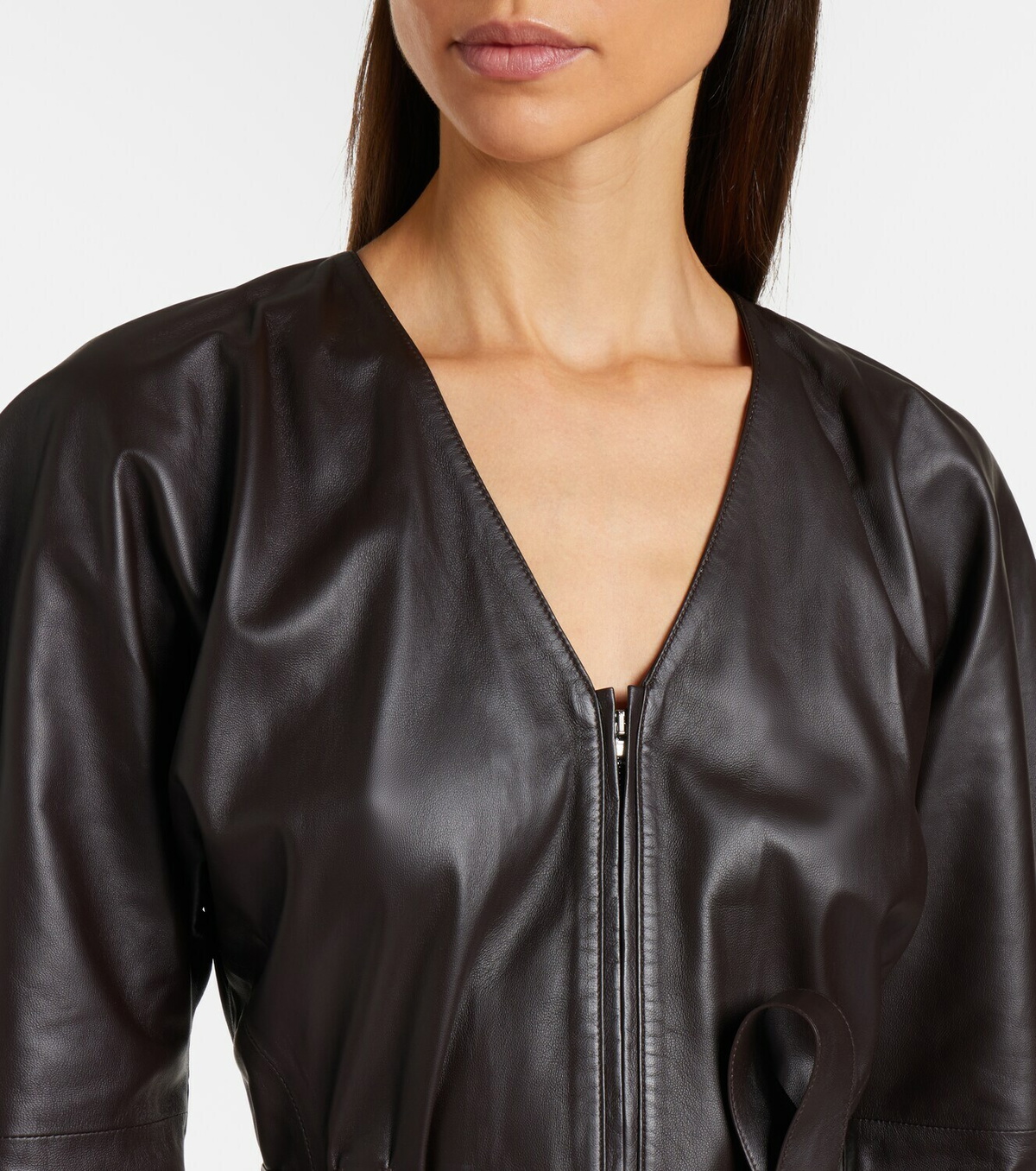 Victoria Beckham Leather midi dress