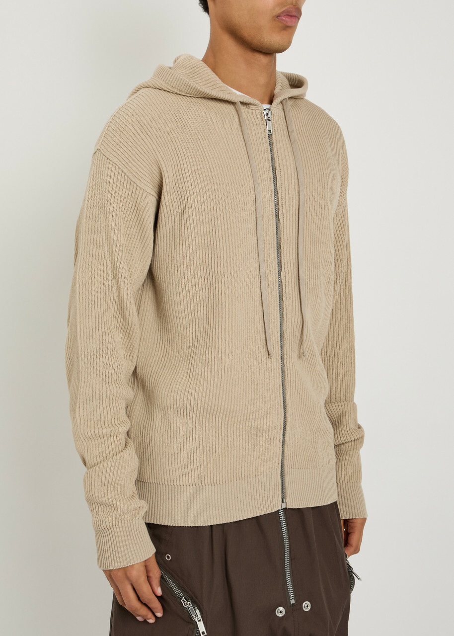 Rick Owens Hooded Wool Jumper Sand