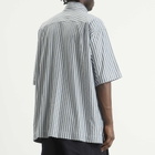 Homme Plissé Issey Miyake Men's Stripe Short Sleeve Shirt in Blue