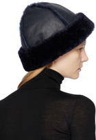 Cawley Navy Shearling Hat
