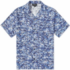A.P.C. Men's Lloyd Floral Camo Short Sleeve Shirt in Blue