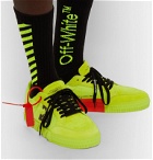 Off-White - Neon Canvas and Suede Sneakers - Yellow