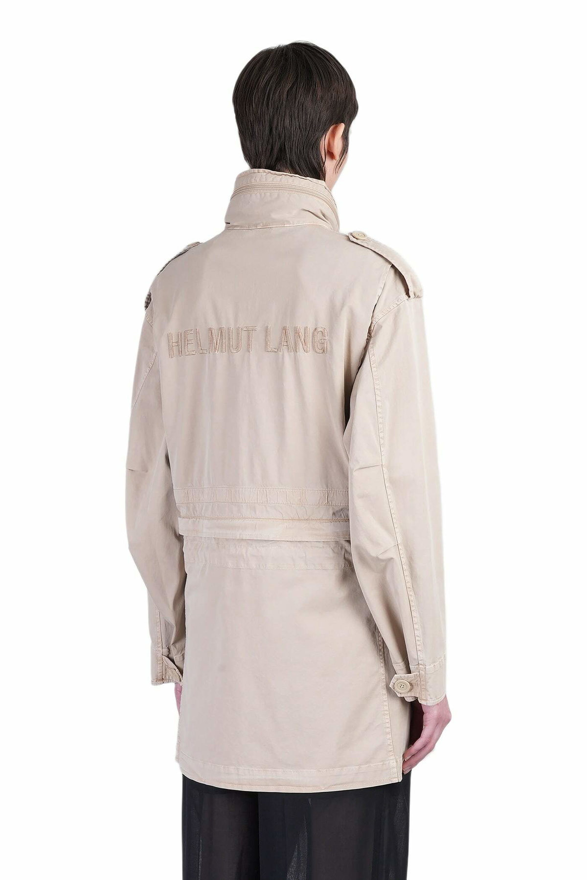 Helmut Lang Parka In Beige Cotton