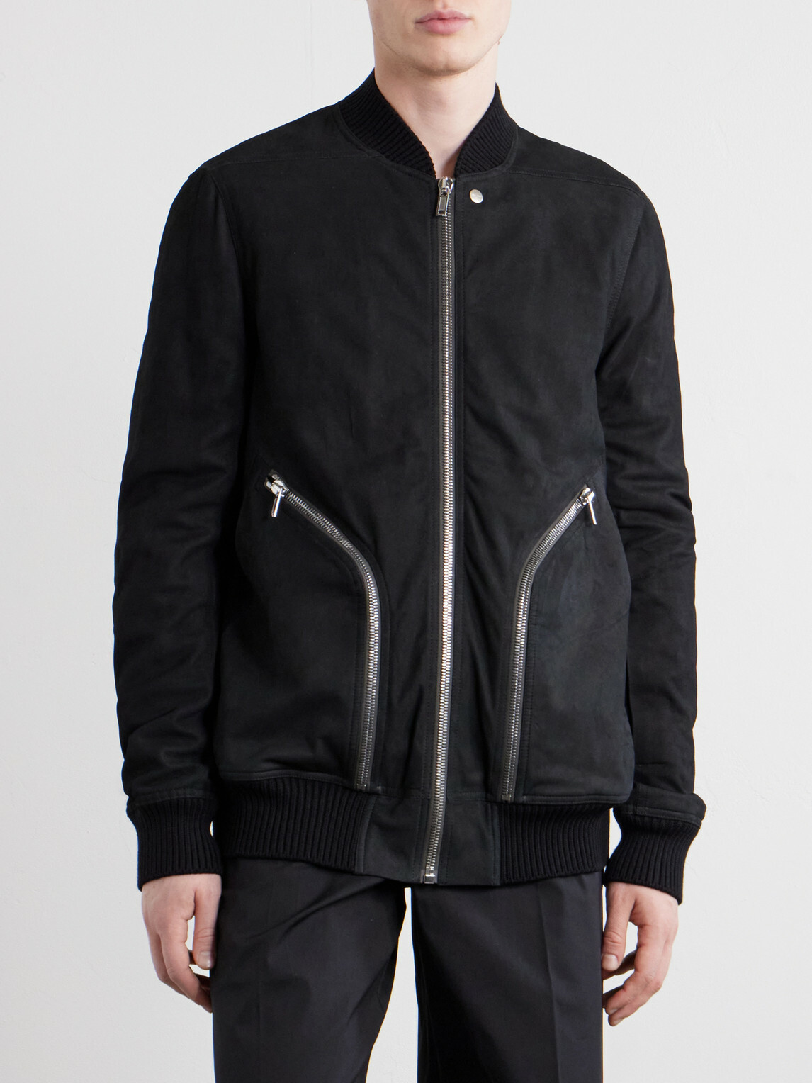 Rick Owens - Bauhaus Leather Zip-Up Flight Jacket - Black